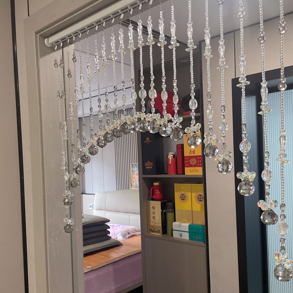 41号A7拱形定制水晶珠帘隔断帘玄关过道门洞珠子挂珠帘