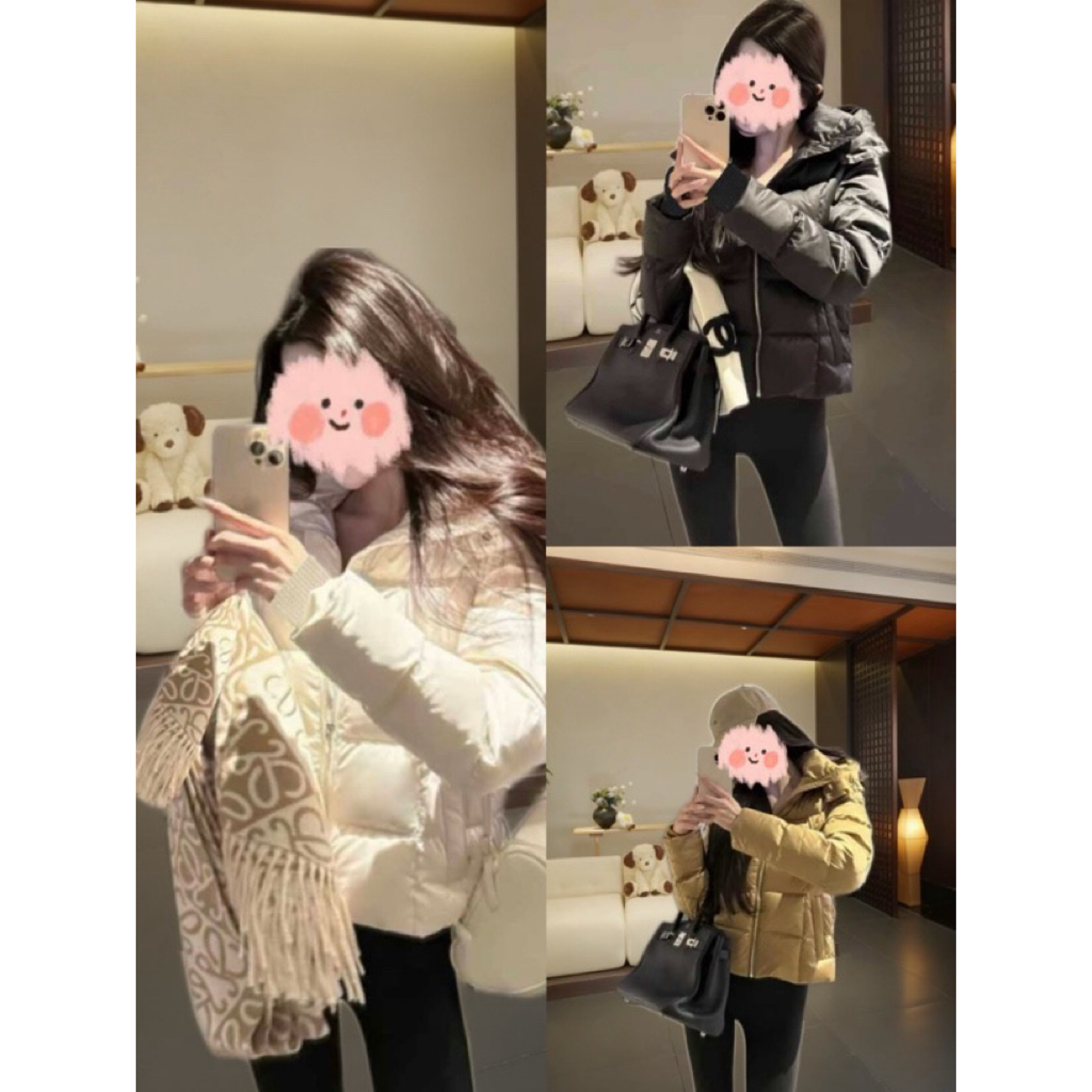 现货“流光琥珀”连帽可拆卸90白鹅绒三防奢感羽绒服00146