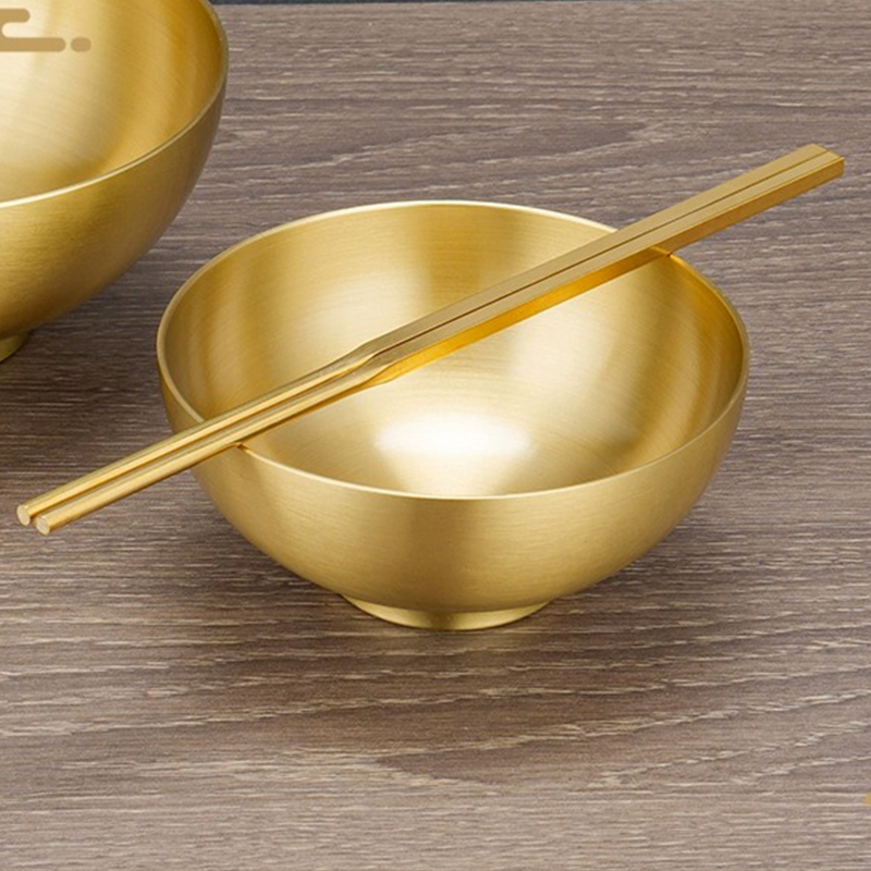黄铜供奉《铜筷子铜碗》防霉实心铜筷子仿滑金筷子