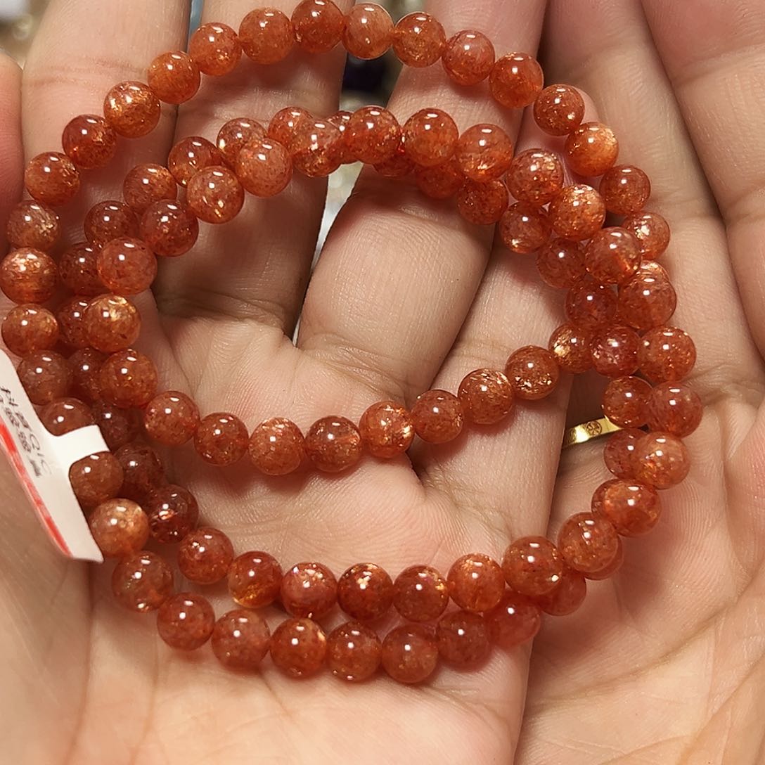 未镶嵌手链长石金太阳多圈6毫米37号