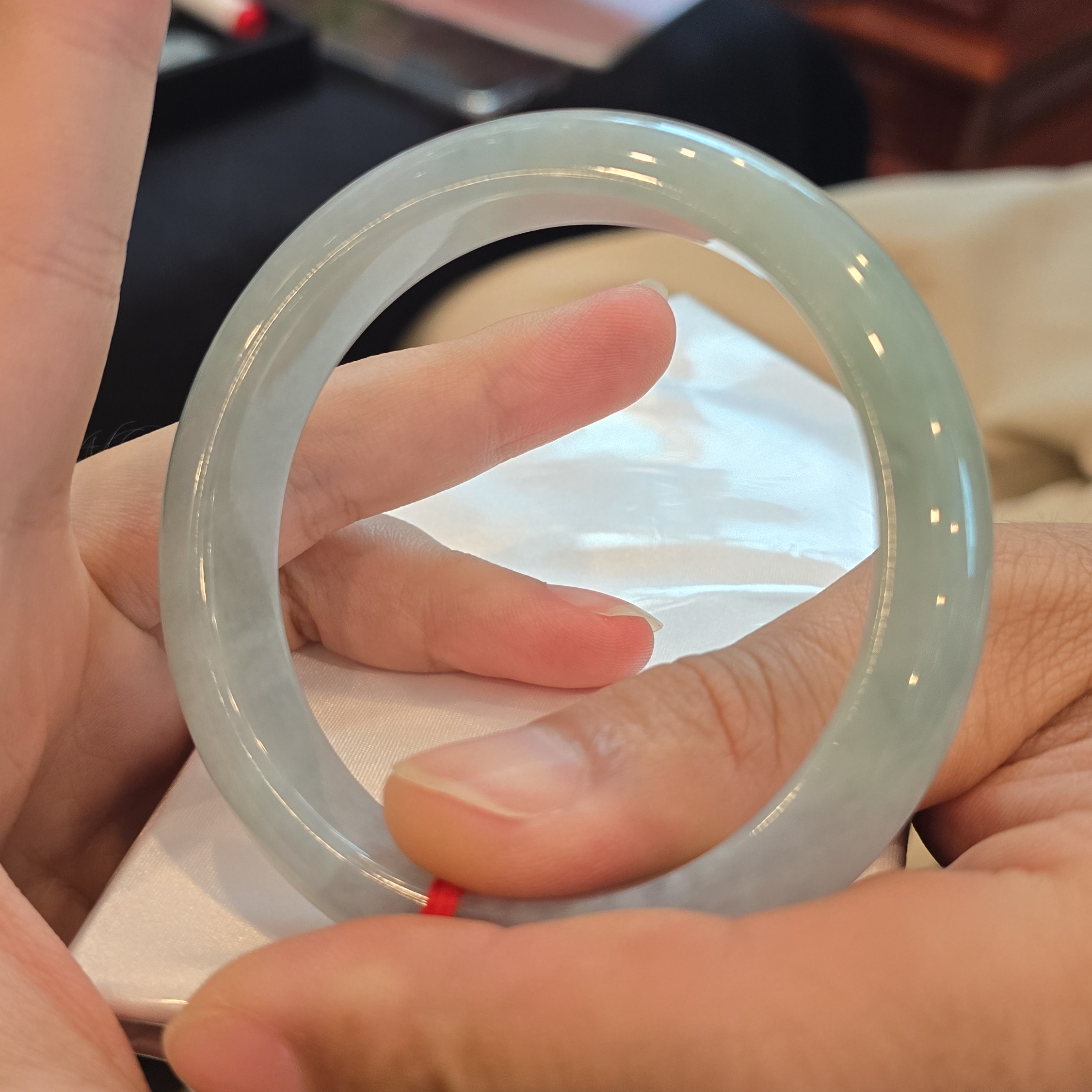 翡翠A货葡萄肉带色手镯61.6