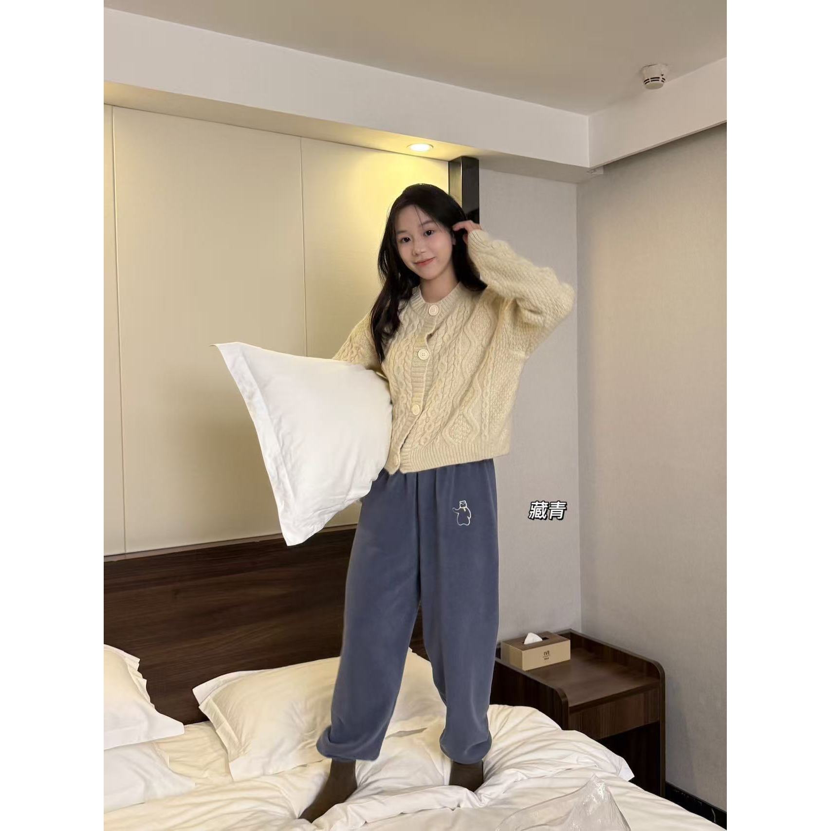 双面摇粒绒情侣睡裤亲肤柔软550-1