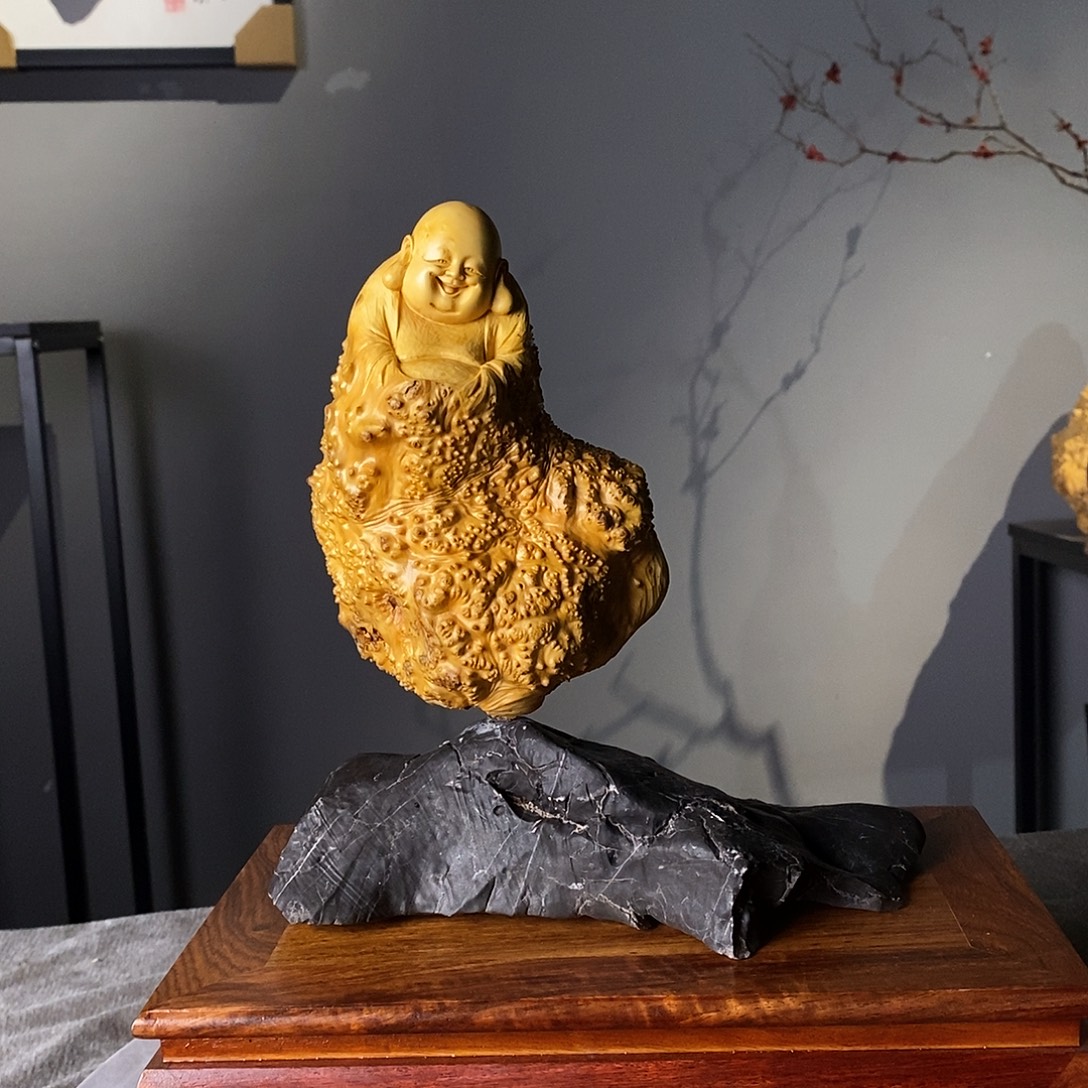 老***呆小叶黄杨小叶黄杨手工雕刻禅意摆件