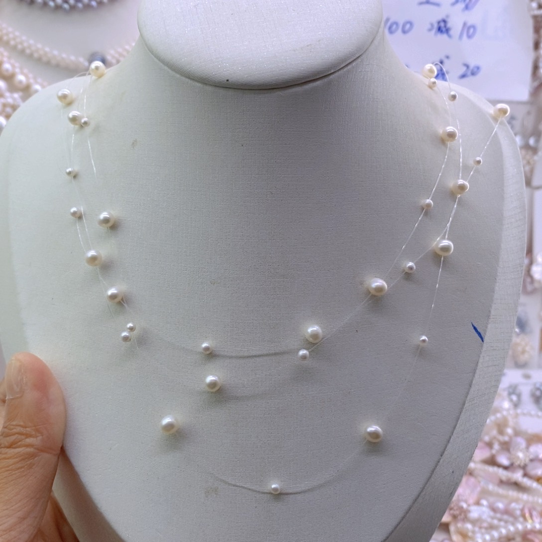 快***虎未镶嵌淡水珍珠耳饰项链