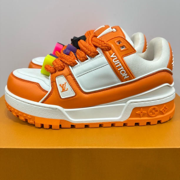 95新 LouisVuitton/路易威登 39.5码 trainer白橙胖丁 板鞋 A2045