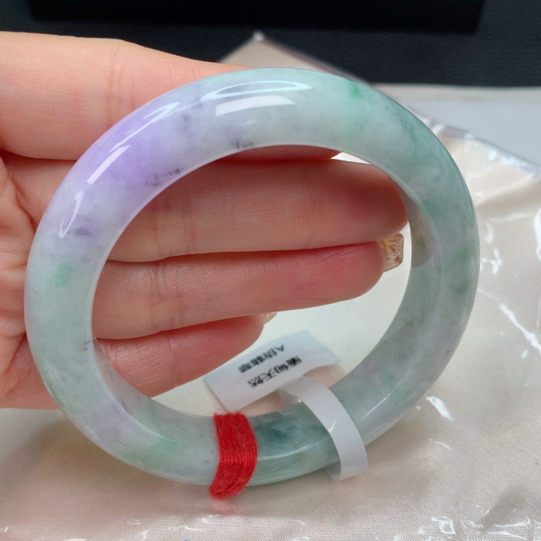 翡翠手镯未镶嵌54-55 春彩