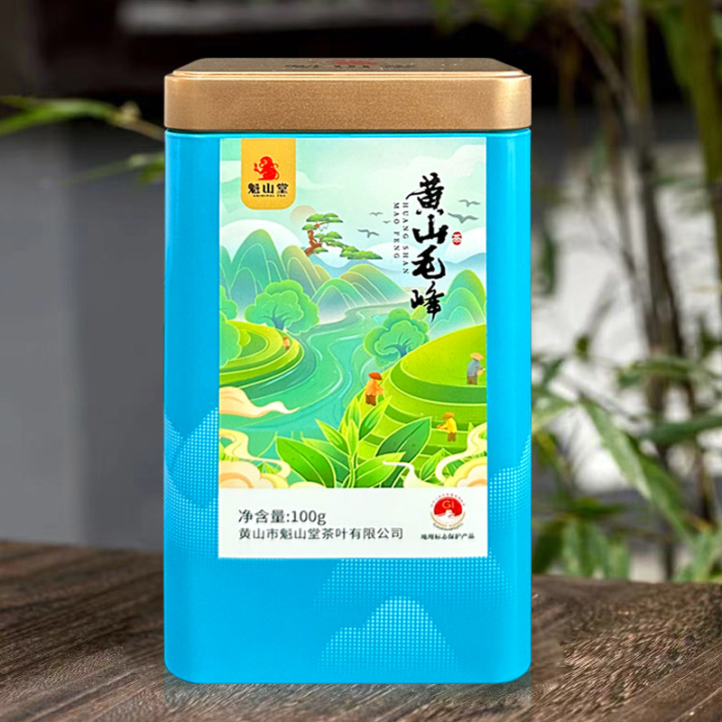 魁山堂2025黄山毛峰新茶明前特级兰香罐装春茶绿茶茶叶