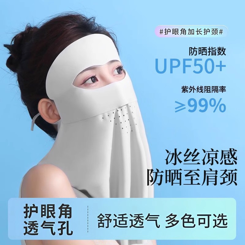 防晒面罩全脸防紫外线口罩女高颜值2025新款脸基尼护颈一体夏遮阳