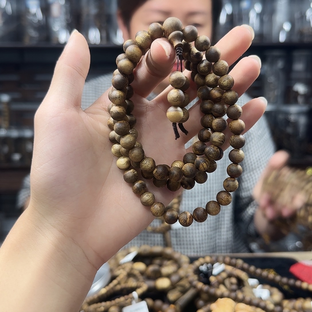 沉香手串奇楠沉香圆珠多圈多样性发一8mm
