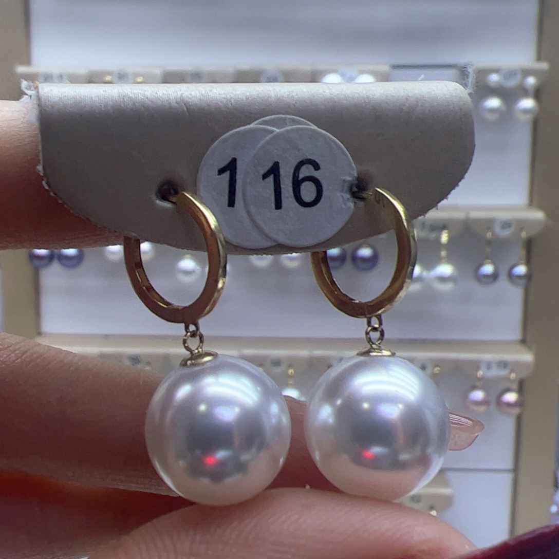 淡水珍珠耳饰18K金镶嵌