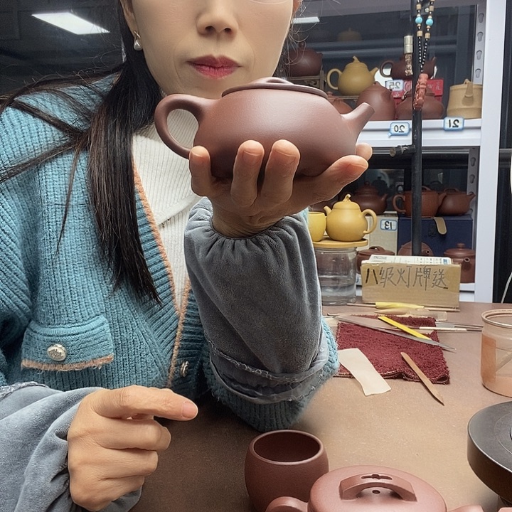 伟***陶石瓢260cc原矿底槽青微暇