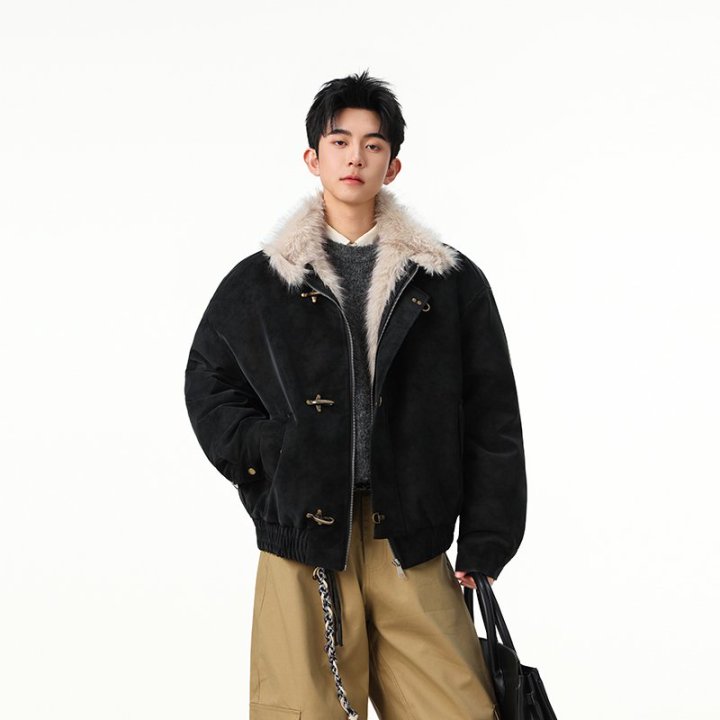 【三防】抗寒零下十度的毛棉一体座山雕皮衣外套