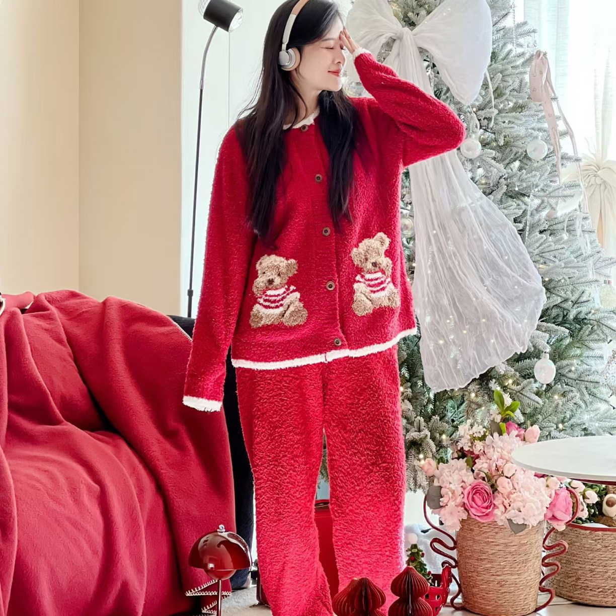 半边绒2026合集睡衣女秋冬季加厚保暖可外穿家居服