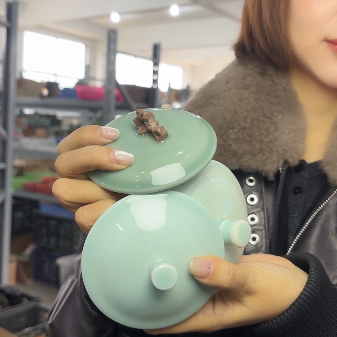 龙泉云间青瓷小米茶器