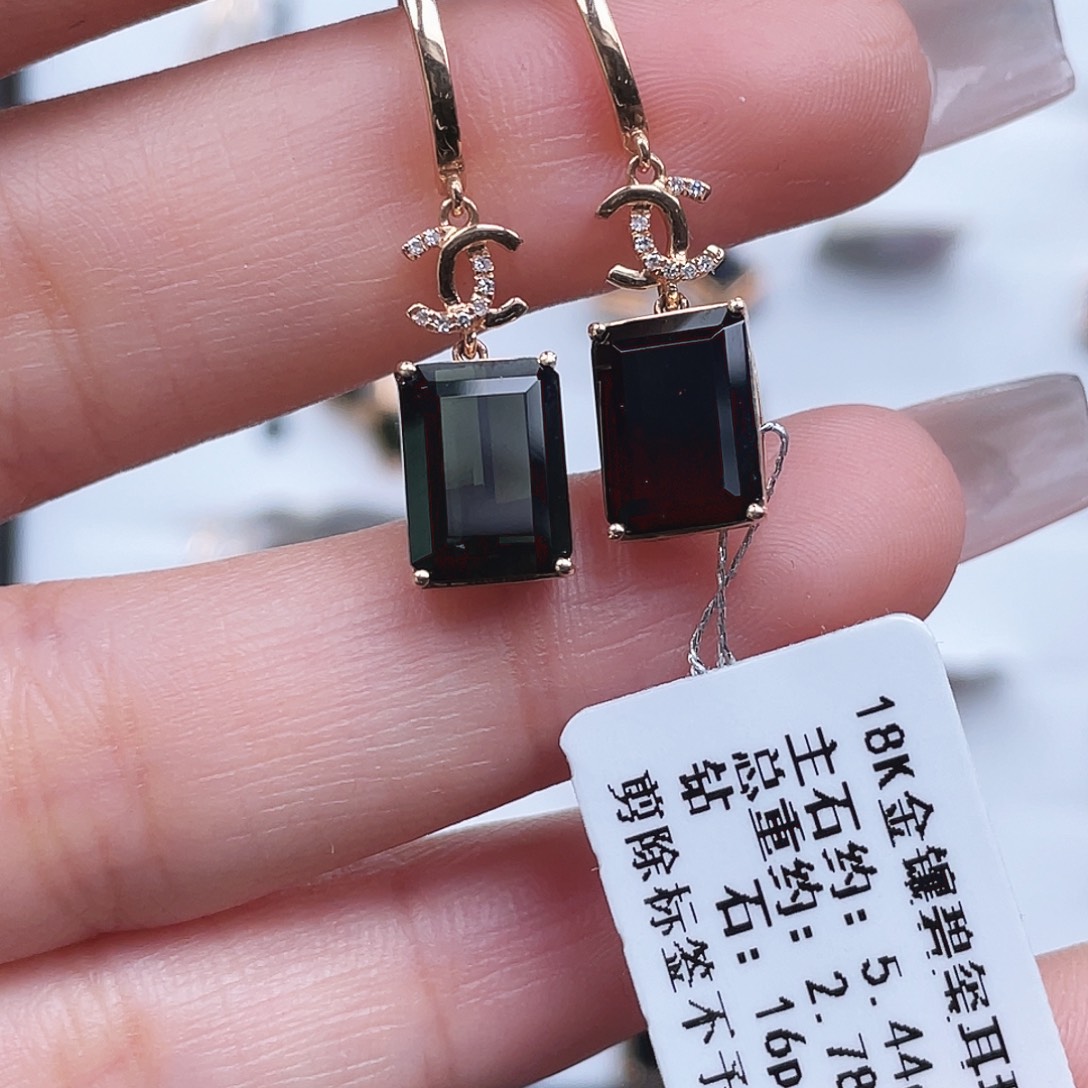 耳饰碧玺18K金镶嵌