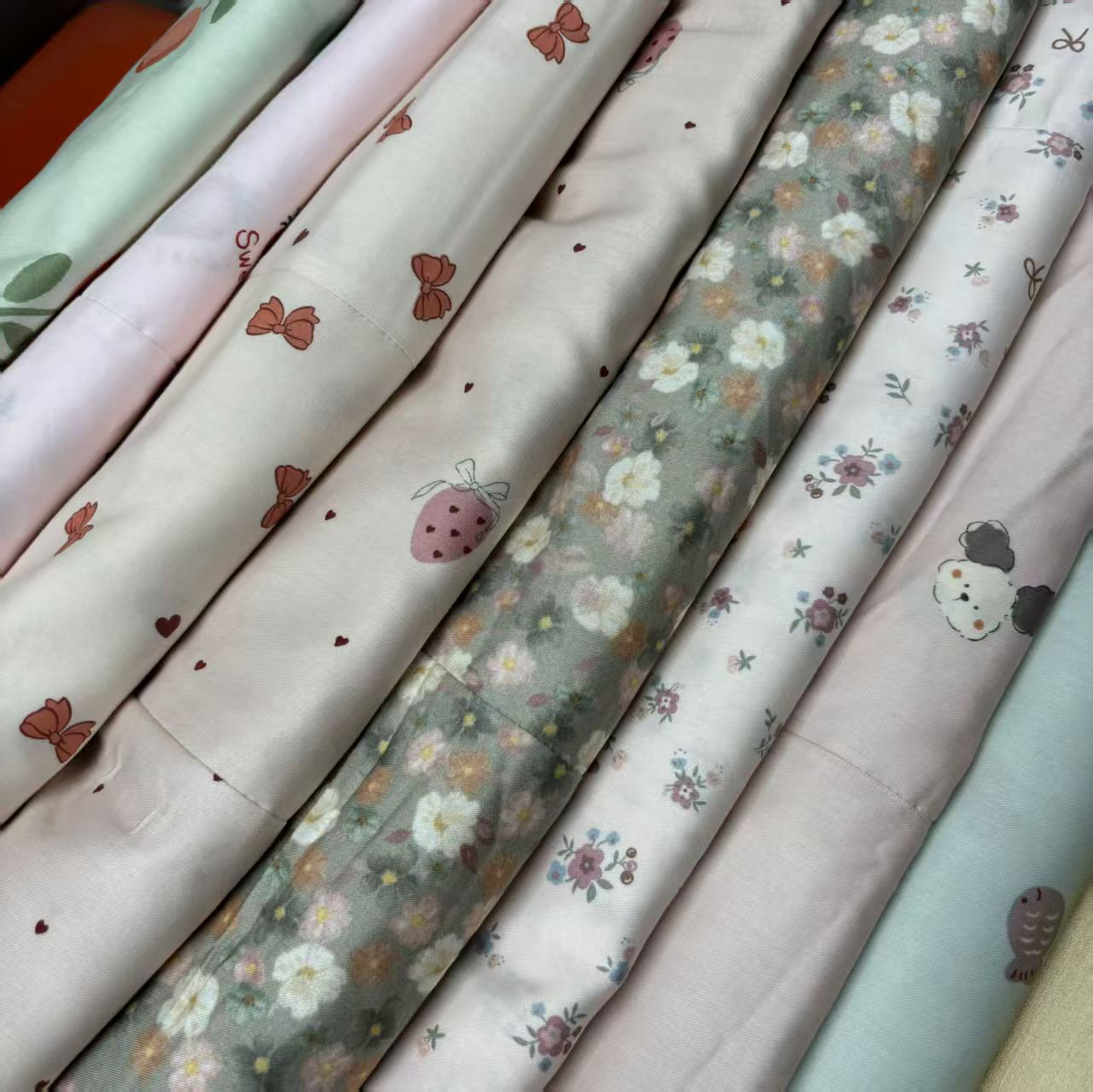 莱赛尔纤维天丝布条拼接被套斜150*200*230cm洗过概不售后