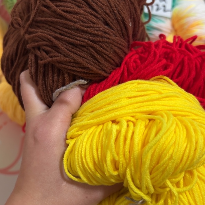 三醋酯纤维4股大红 亮黄 深棕
