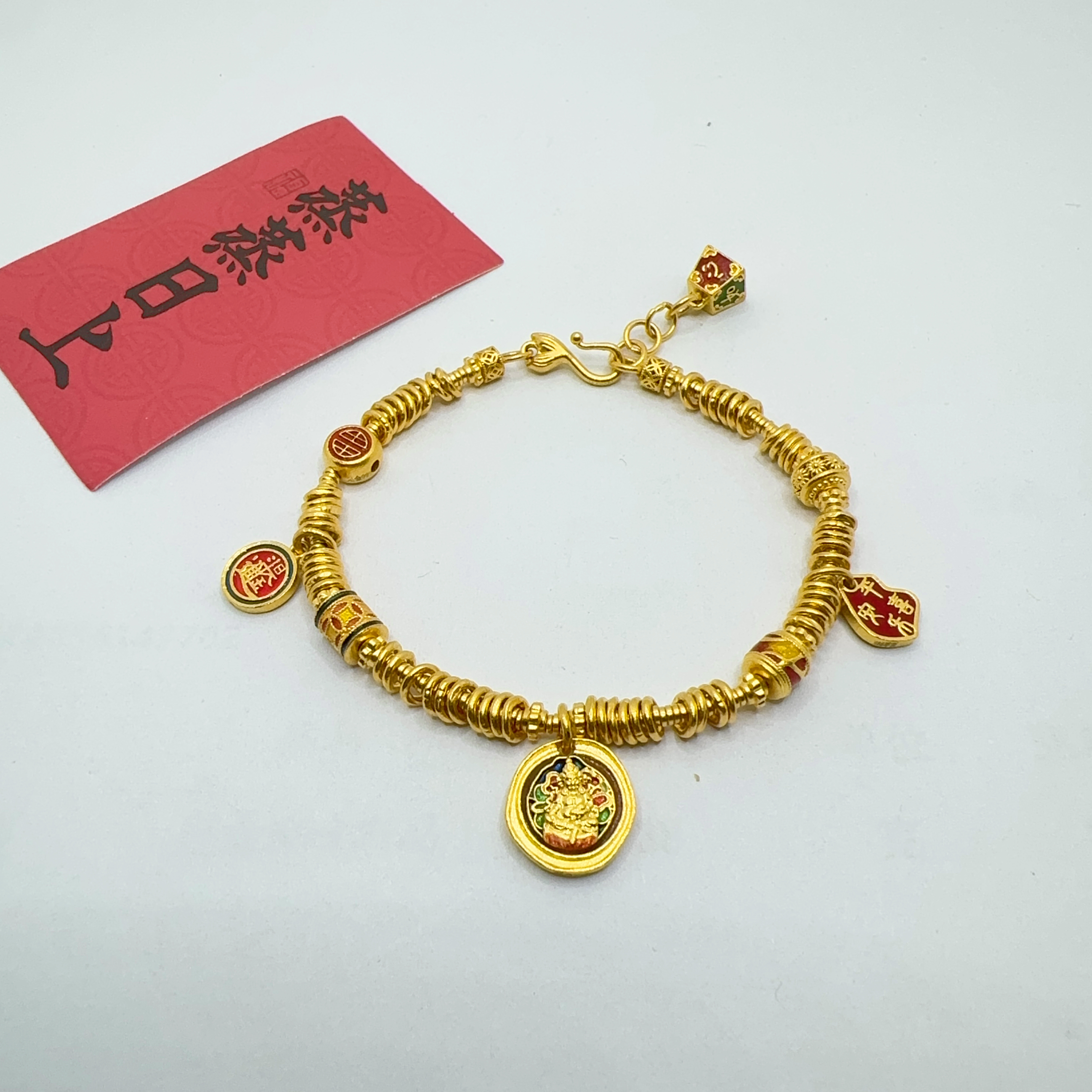 ［幸牌珠宝］足金999投资金卡4盘缠14手围22.3克