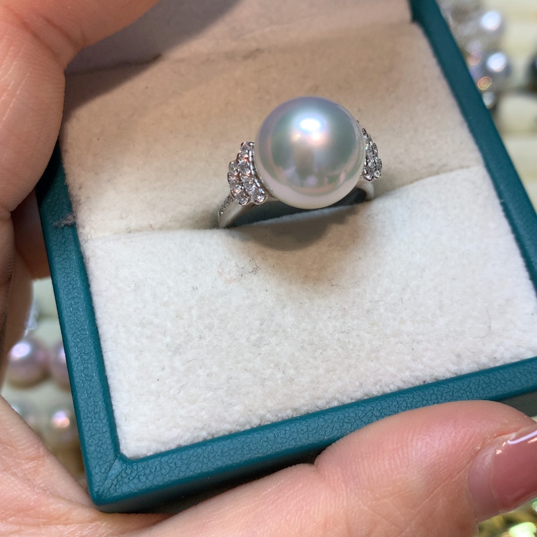 海水珍珠戒指银S925镶嵌