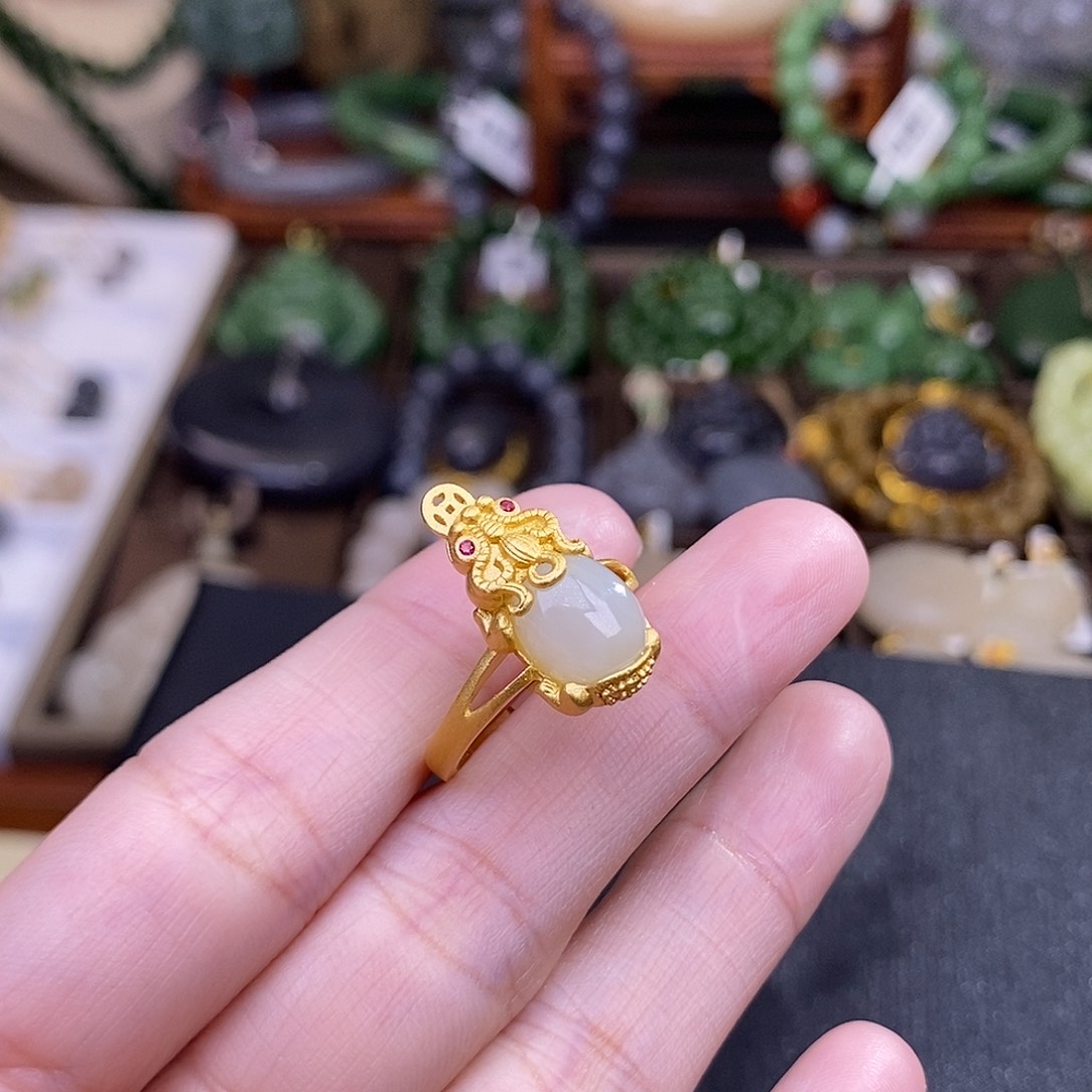 和田玉925.银戒指清货价未镶嵌