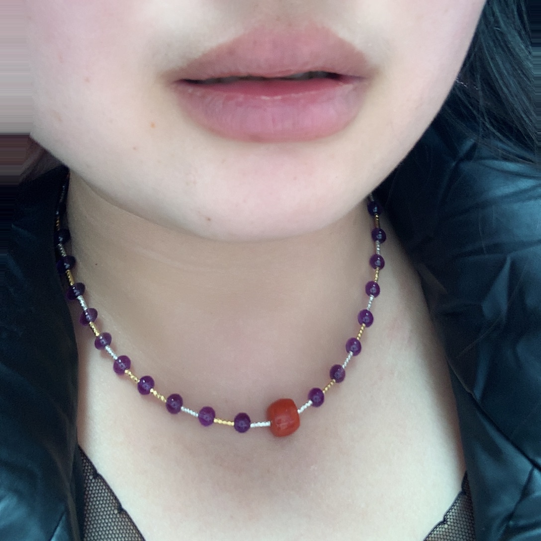 紫晶颈饰银S925镶嵌高品质