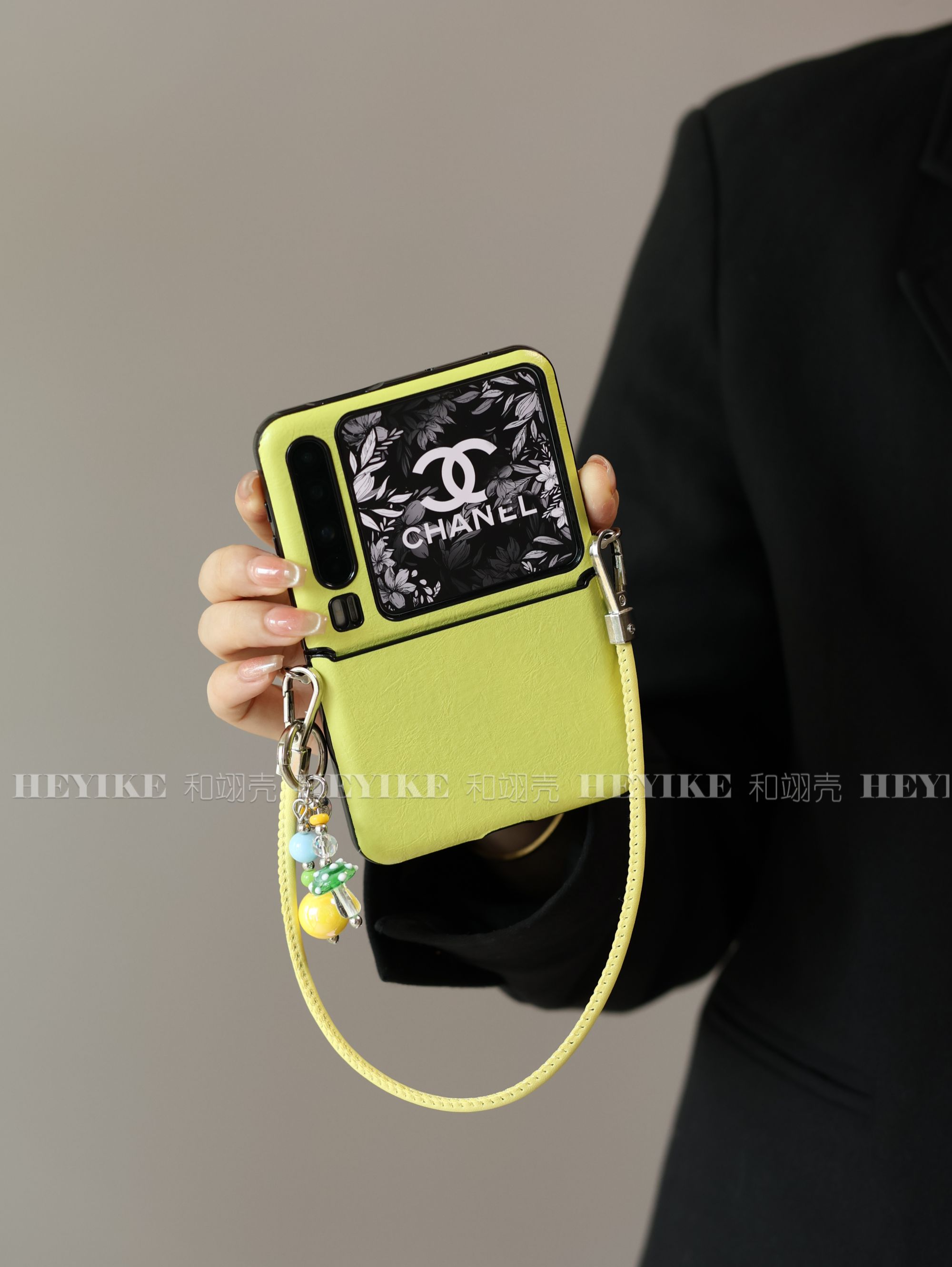 韩系柠檬黄适用荣耀magicvflip2手机壳pocket2折叠中轴华为purax