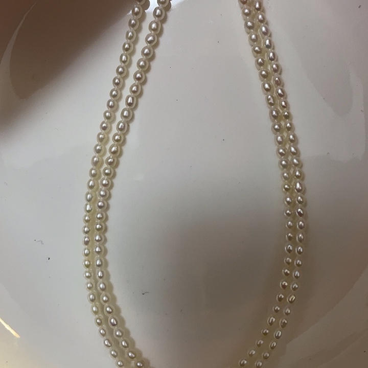 项链银S925镶嵌淡水珍珠