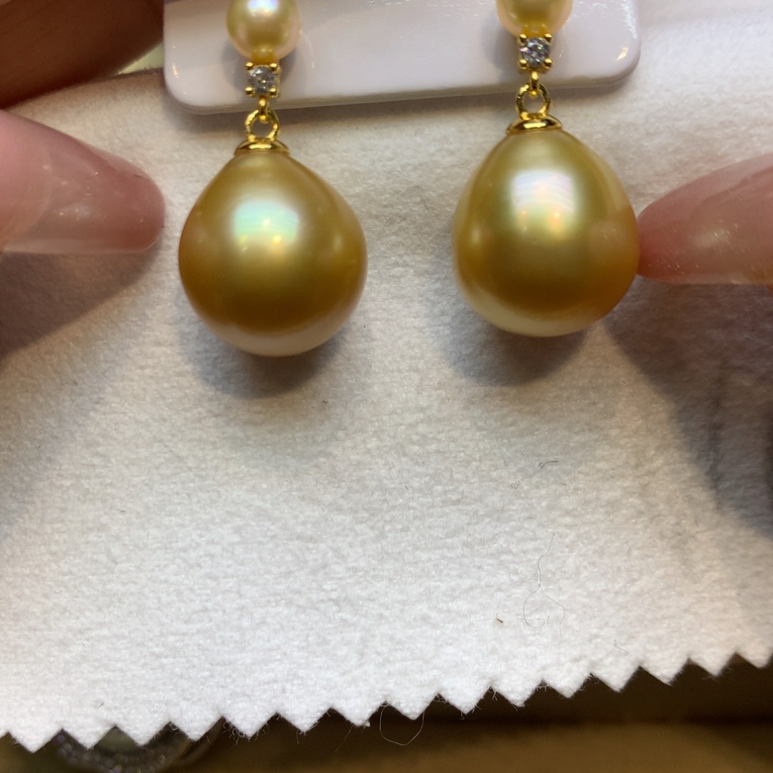 银S925镶嵌耳饰海水珍珠