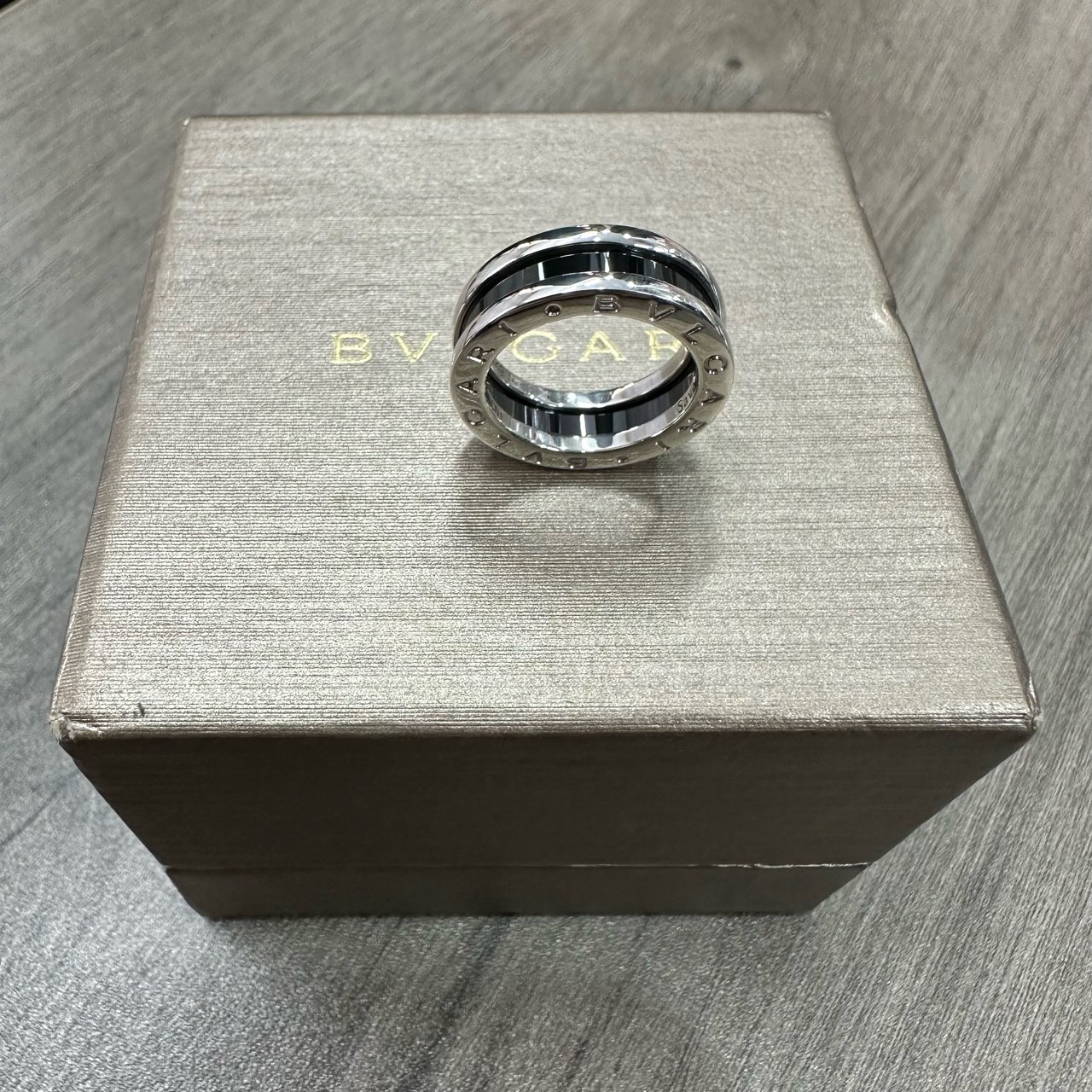 99新 BVLGARI/宝格丽 慈善款弹簧戒指 49码