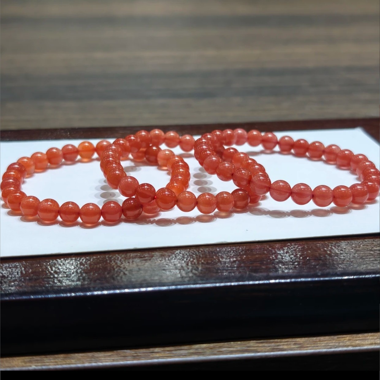 【村有晶品】天然保山冰红单圈手链 多样性发一件 约6mm 114ZBJY