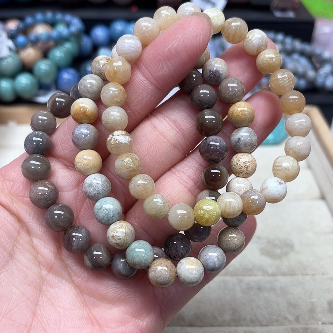 硅化珊瑚（珊瑚玉）手链未镶嵌002