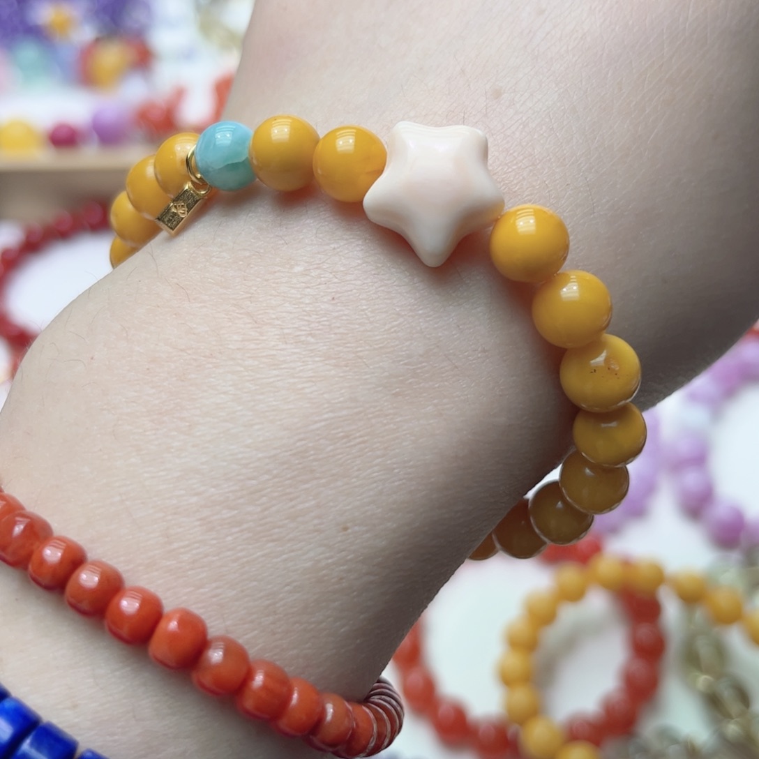 手串琥珀未镶嵌蜜蜡鸡油黄手串