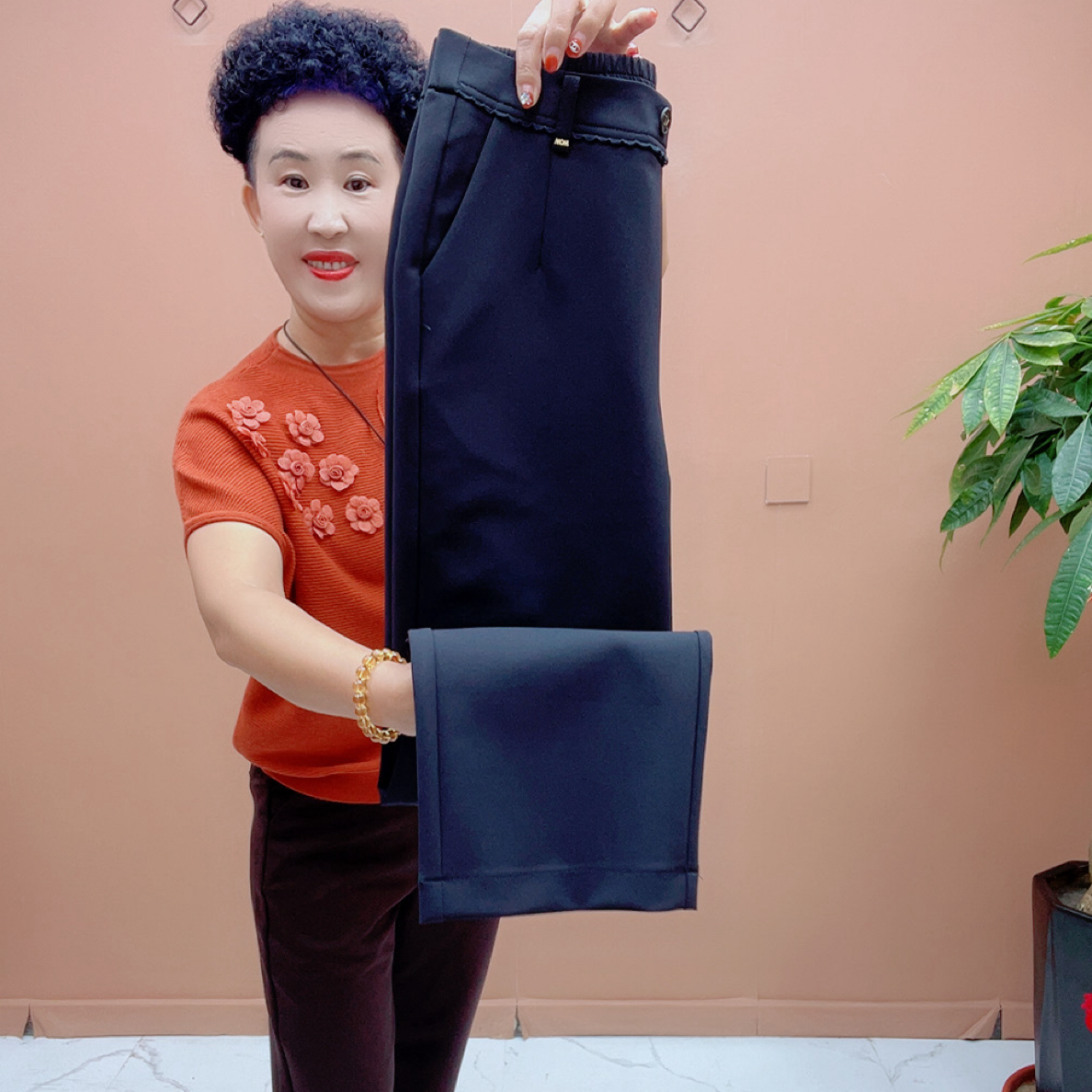 1583秋季新款太金棉直筒裤