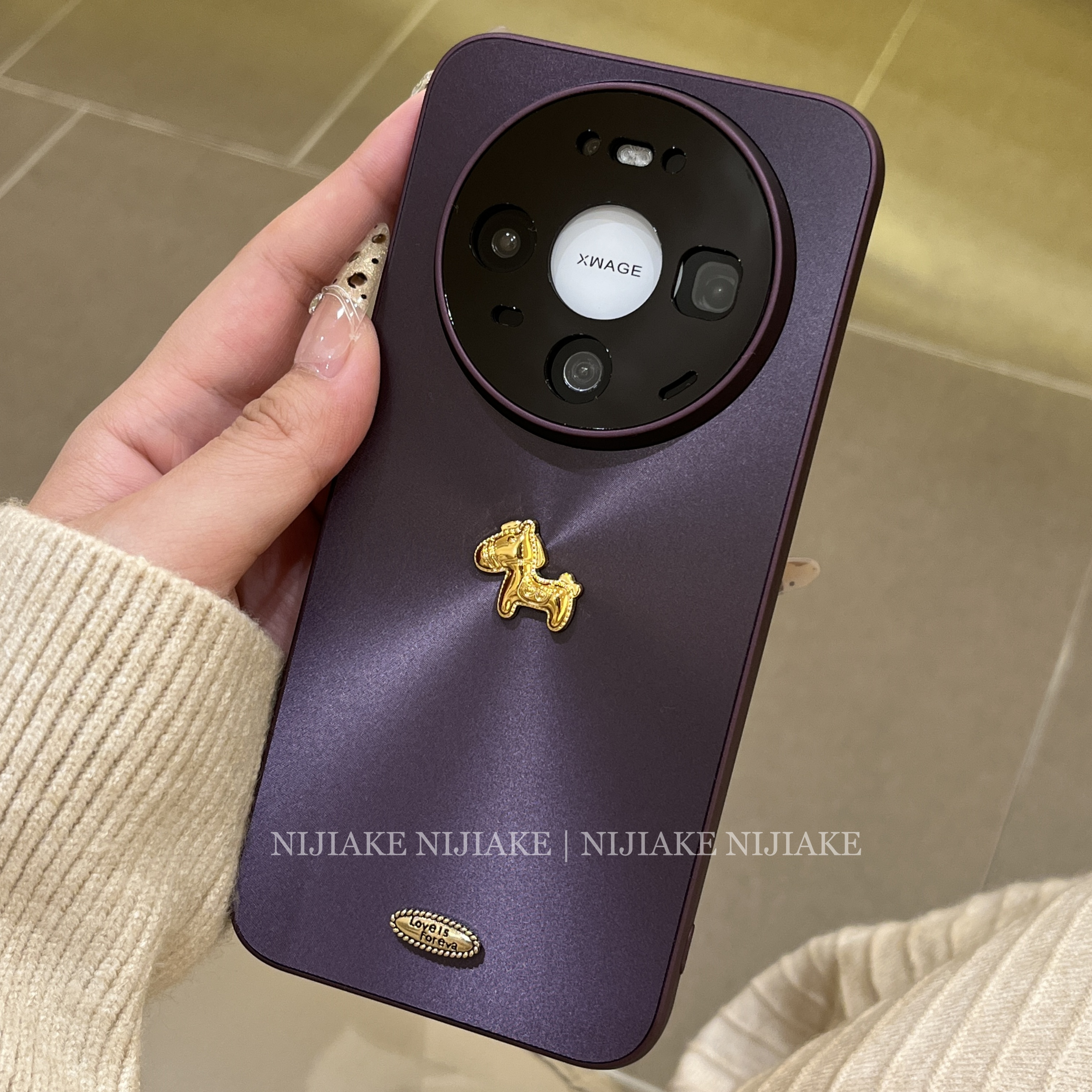 Mate80马年高级感极光紫色防摔适用华为mate60手机壳mate70prop80