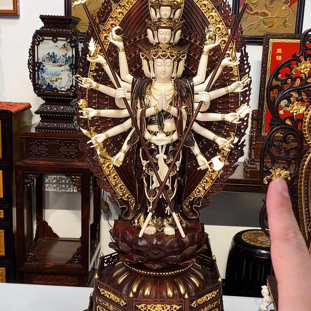 紫檀木类成套家具新*小叶紫檀千手