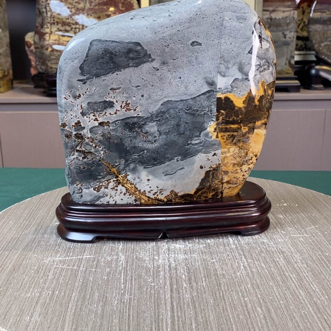 石材广西国画石草花石