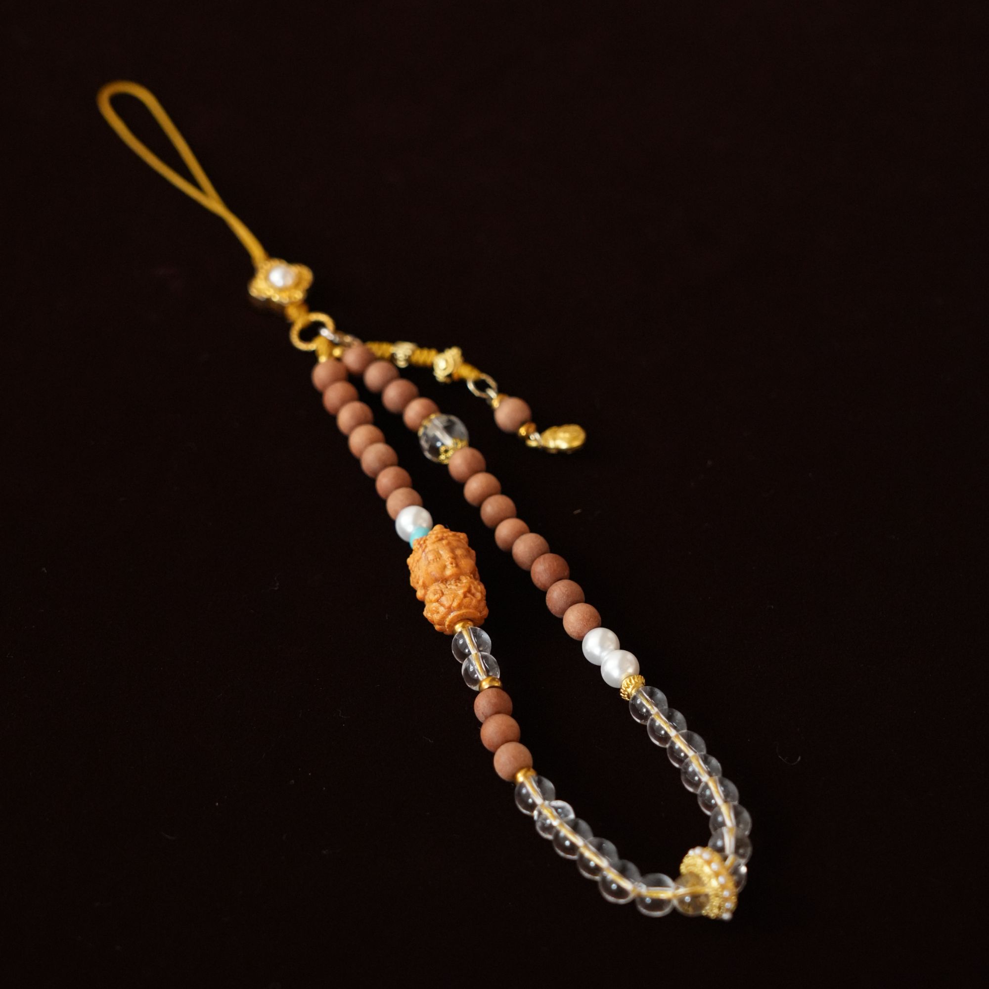 【平安】芭比檀0.6绿度母手机挂件