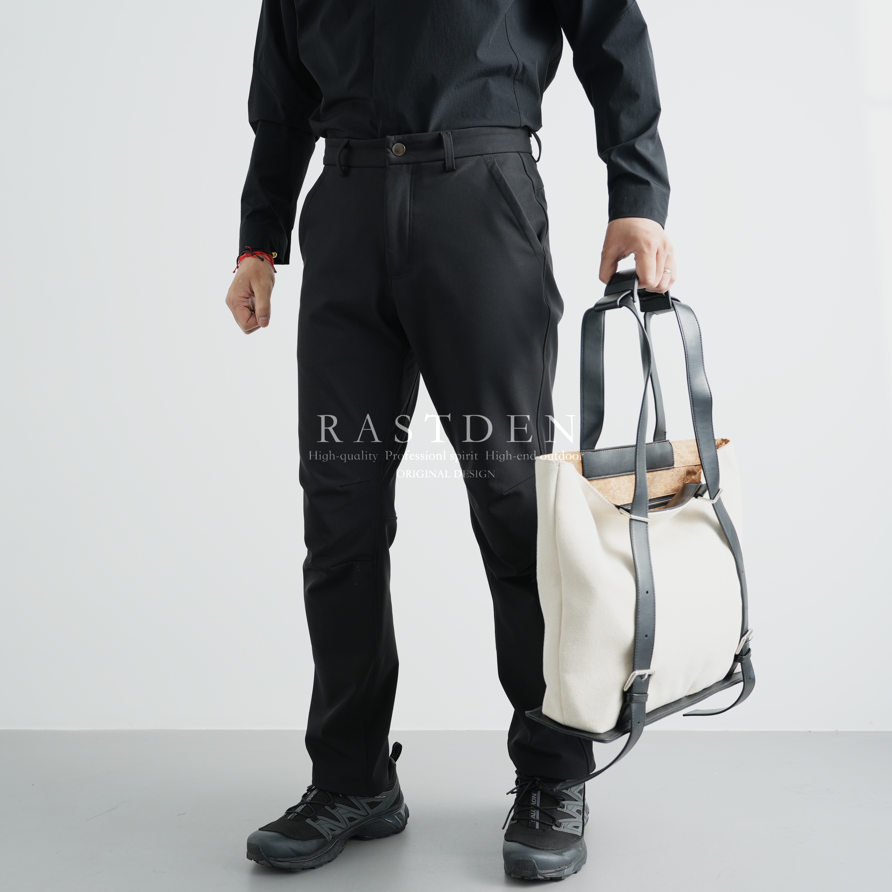 立体裁剪秋冬男士加绒防风高弹显瘦商务休闲裤都市通勤保暖软壳裤