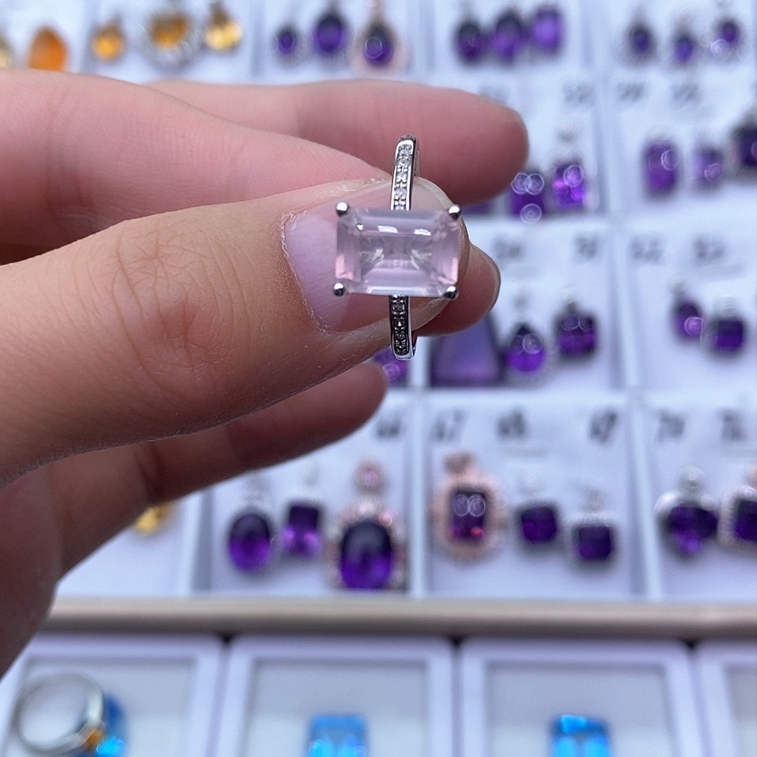 芙蓉石纯天然无优化水晶Q银S925镶嵌爱***鱼