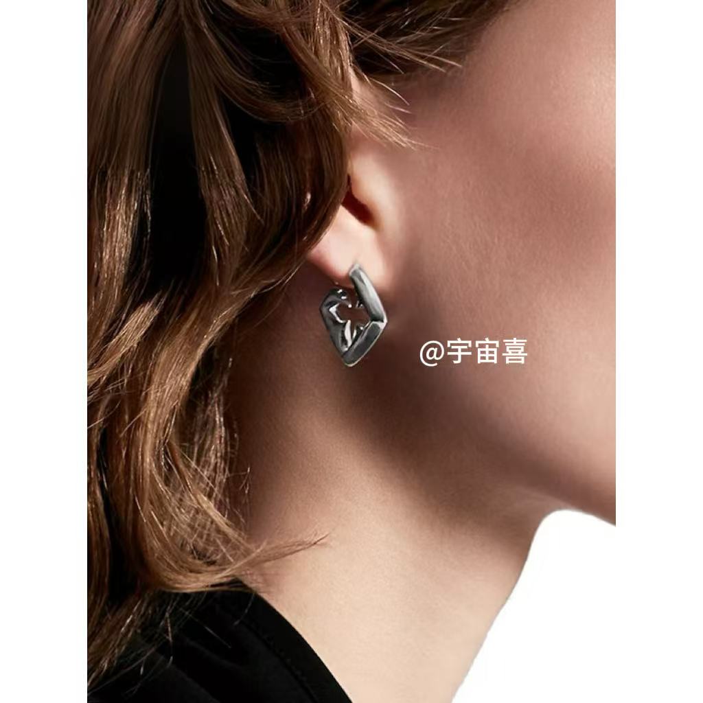 铜合金耳饰 D3-135【方形花子金属耳钉】