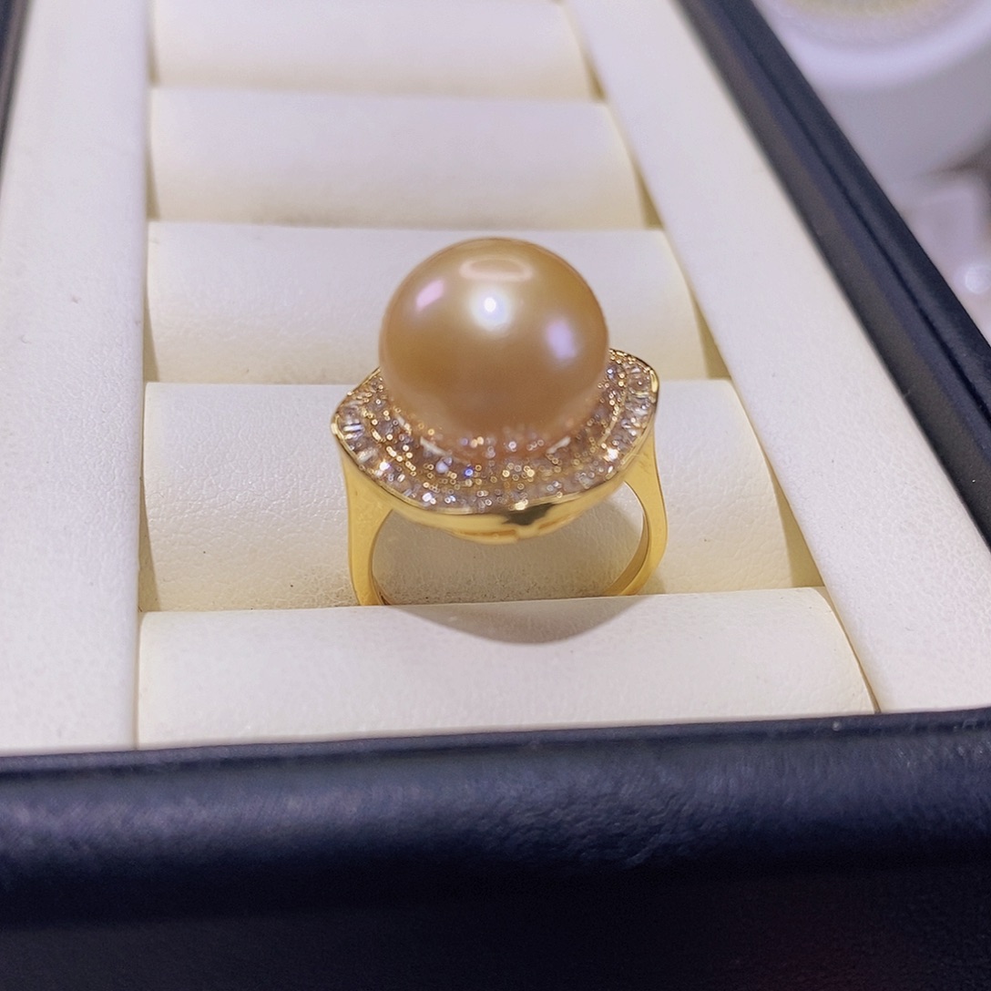 淡水珍珠戒指合金