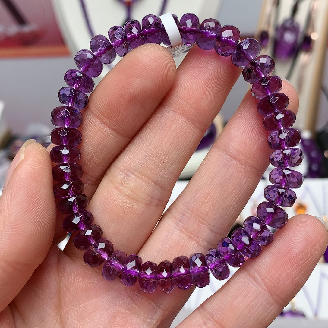 紫晶切面款手串未镶嵌佰