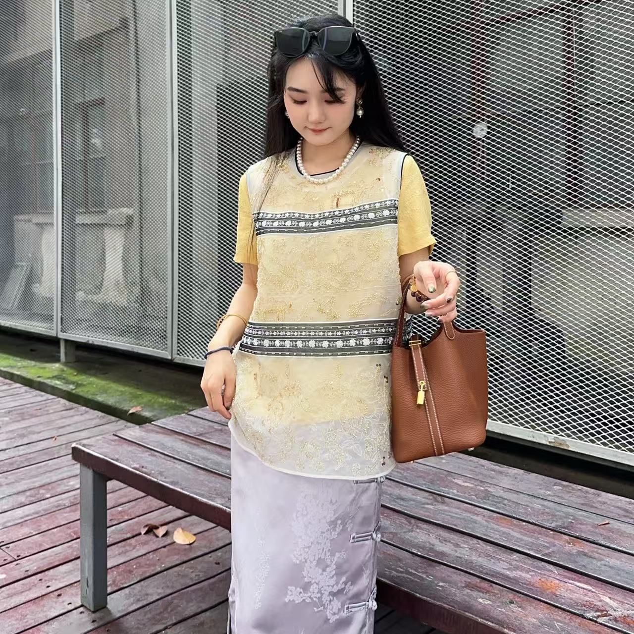 【小许夫妇】桑蚕丝欧根纱满绣重工马甲新中式百搭女休闲
