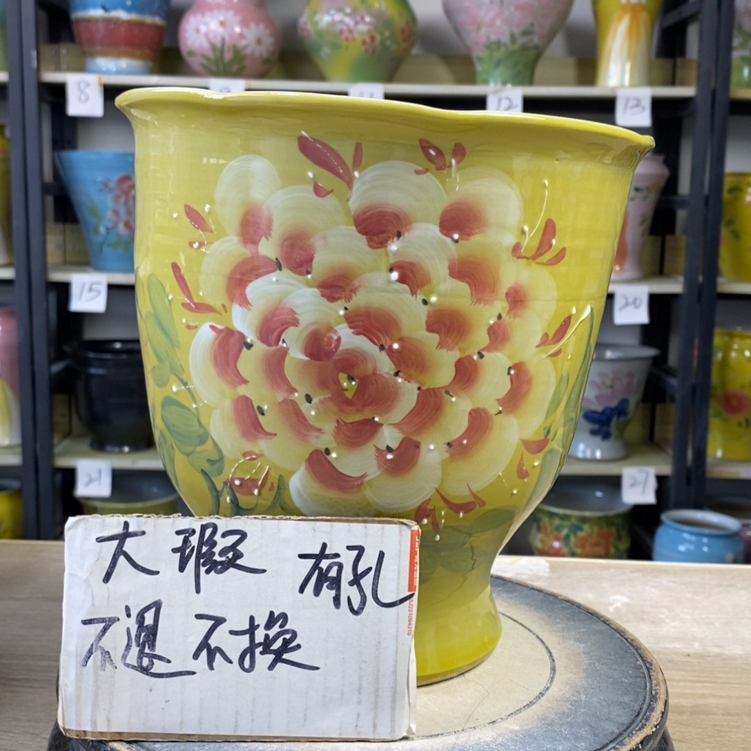景德镇手工手绘陶瓷花盆