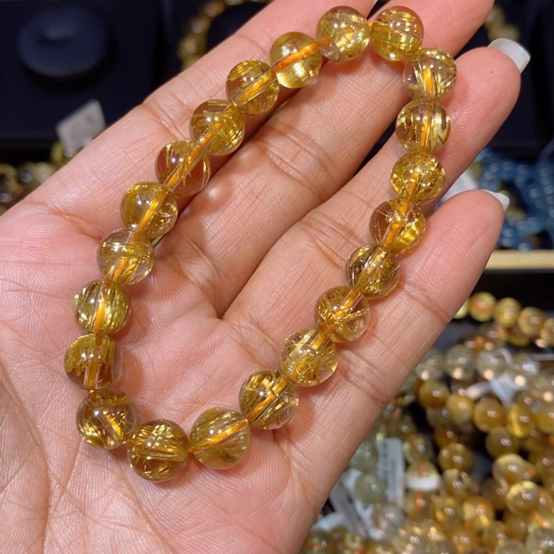 水晶手链未镶嵌F**?定制不退不换9mm芳