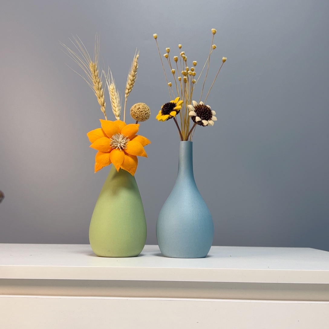 陶瓷花瓶景德镇手作陶瓷花瓶摆件无孔