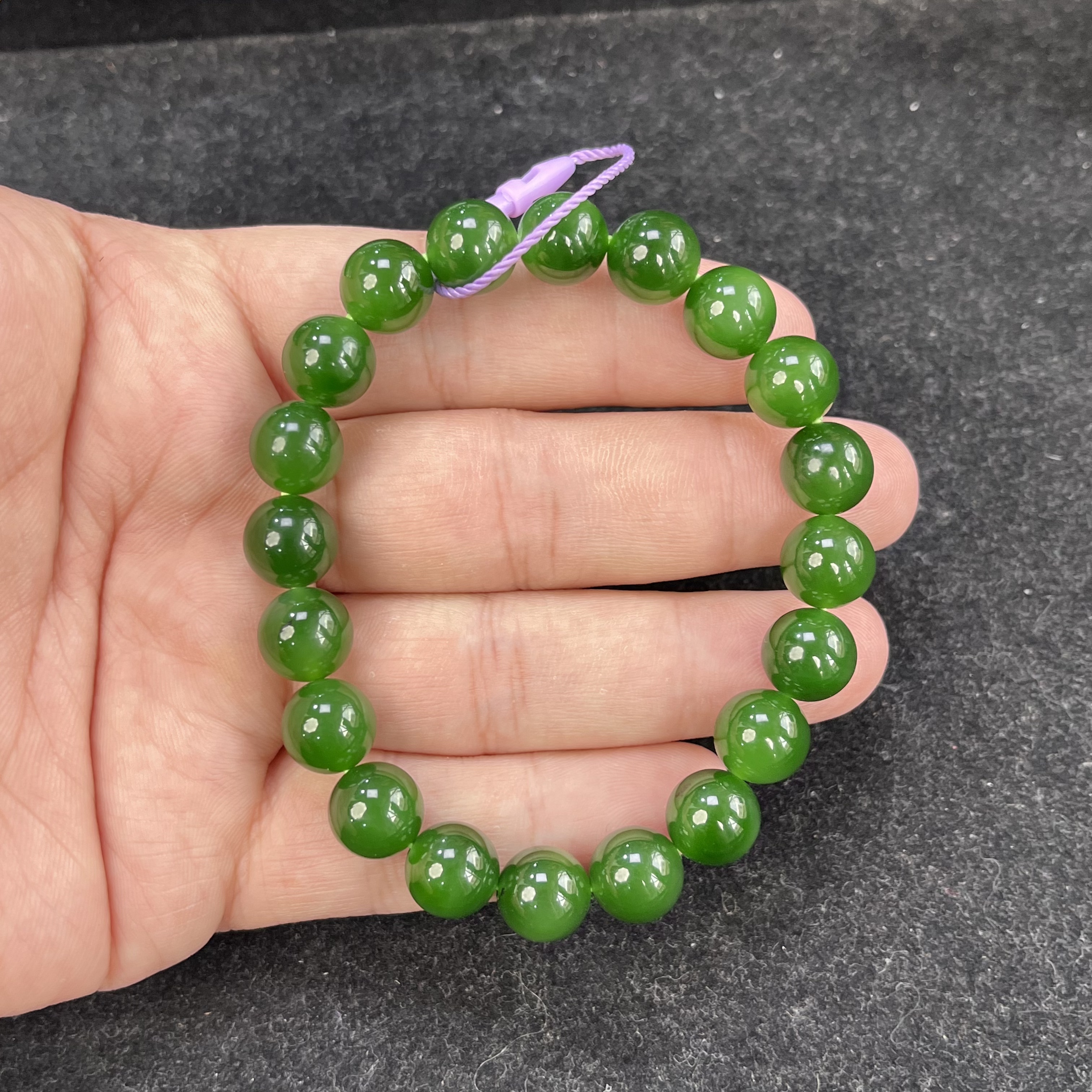 【元举甄选】和田玉碧玉卡10左右手串