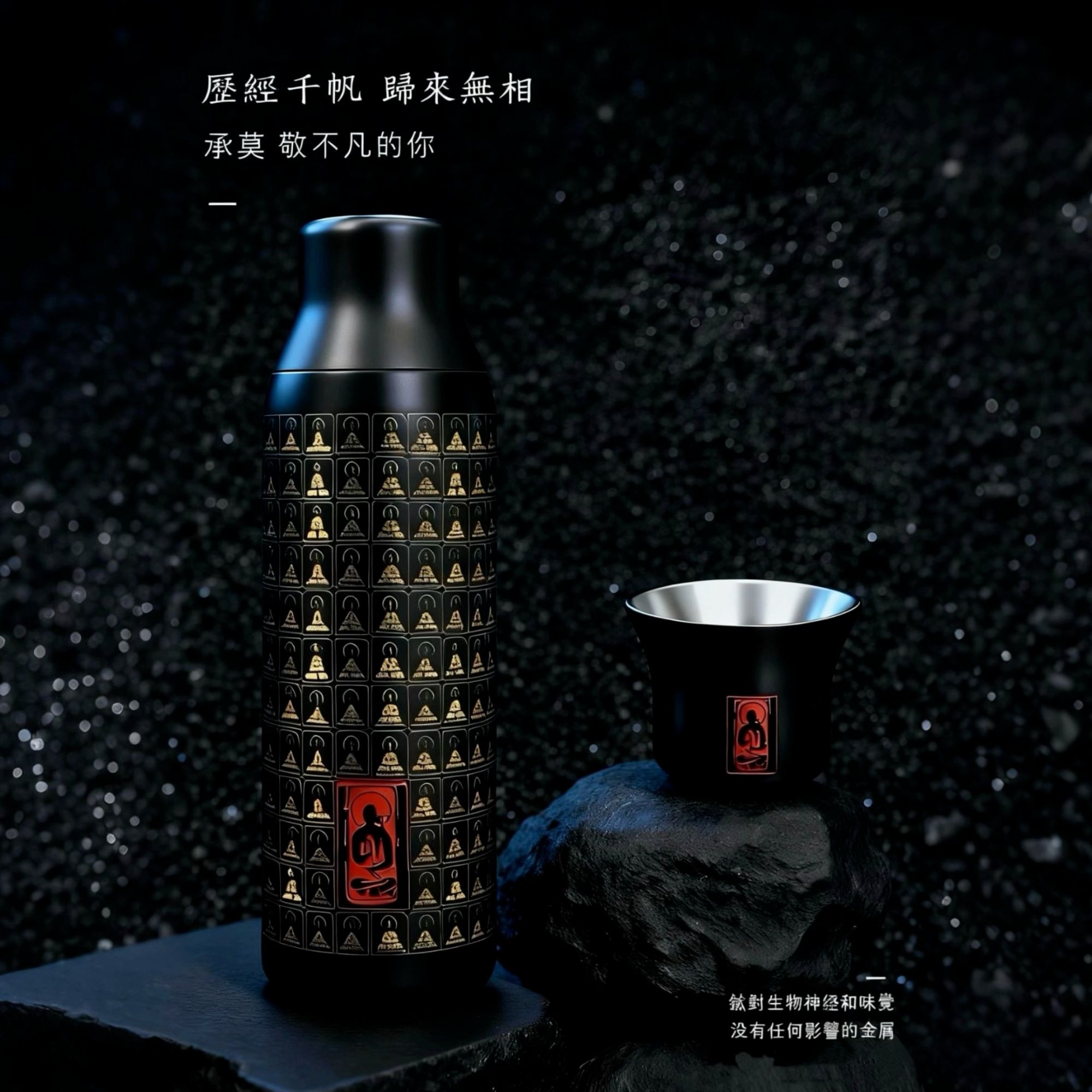 CHENGMO承莫《敦煌·千佛无相》纯钛磁吸杯养生焖茶杯家用商务保温杯