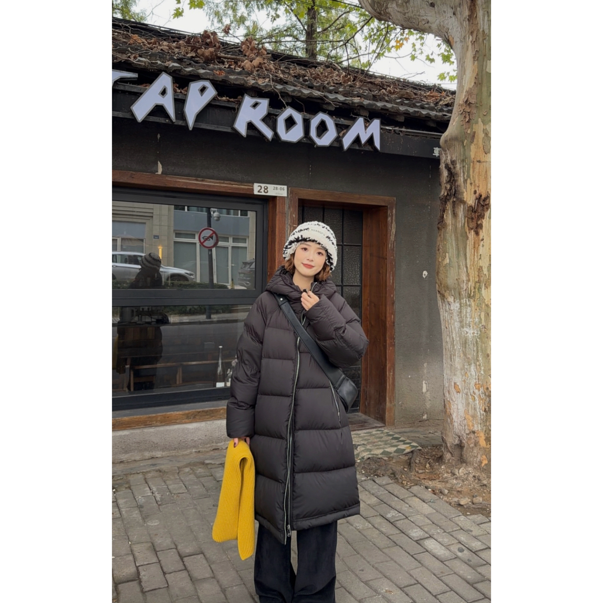 【张小九】一件过冬连帽长款拉链设计新国标90白鸭绒羽绒服Z2118