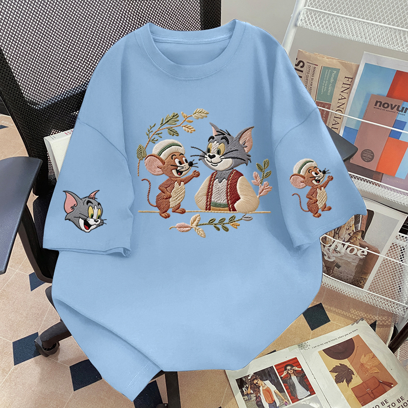 新年纯棉红色短袖t恤女2026马年本命年衣服秋冬喜庆宽松半袖上衣